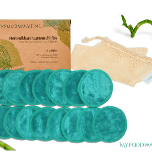 Herbruikbare Wattenschijfjes 16x Aqua