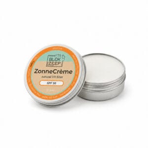 Zonnebrandcrème SPF 50 in aluminium blikje van Blokzeep
